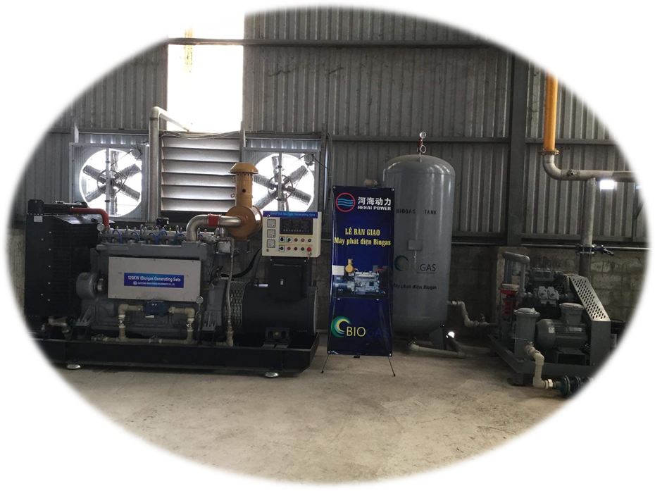 Dàn máy phát điện Biogas